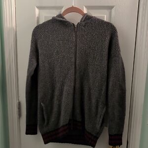 American Eagle Outfitters Charcoal Zip-Up Sweater